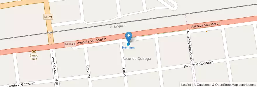 Mapa de ubicacion de Premium en Аргентина, Ла-Риоха, Departamento Rosario Vera Peñaloza, Chepes.