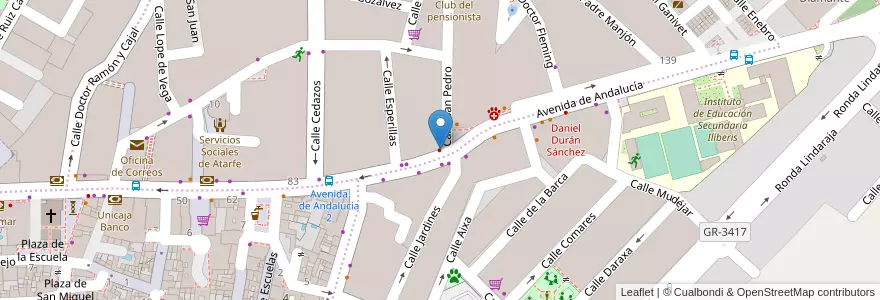 Mapa de ubicacion de Premium Dental Atarfe en İspanya, Andalucía, Granada, Comarca De La Vega De Granada, Atarfe.