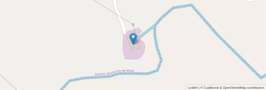 Mapa de ubicacion de Presa Agua del Toro en Arjantin, Şili, Mendoza, Departamento San Rafael, Distrito Veinticinco De Mayo.