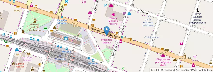 Mapa de ubicacion de Presencia Médica en 阿根廷, 布宜诺斯艾利斯省, Partido De Moreno, Moreno.