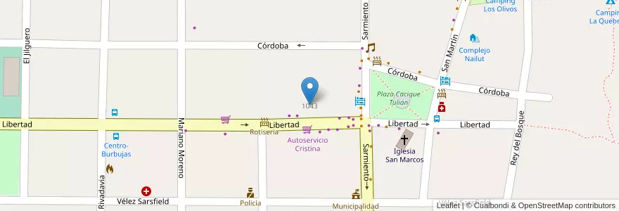 Mapa de ubicacion de Presidente Roque Saenz Peña en الأرجنتين, Córdoba, Departamento Cruz Del Eje, Pedanía San Marcos, San Marcos Sierras, San Marcos Sierra.