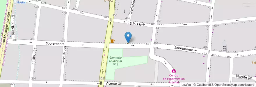 Mapa de ubicacion de Prestigio Geriatrico en Arjantin, Şili, Mendoza, Departamento Capital, Ciudad De Mendoza, Sección 5ª Residencial Sur.