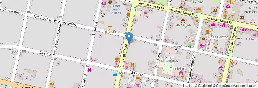 Mapa de ubicacion de Pretina en Argentina, Santa Fe, Departamento Rosario, Municipio De Funes, Funes.