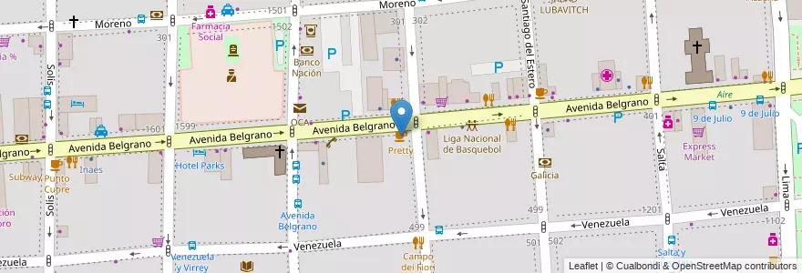 Mapa de ubicacion de Pretty, Montserrat en アルゼンチン, Ciudad Autónoma De Buenos Aires, Comuna 1, ブエノスアイレス.