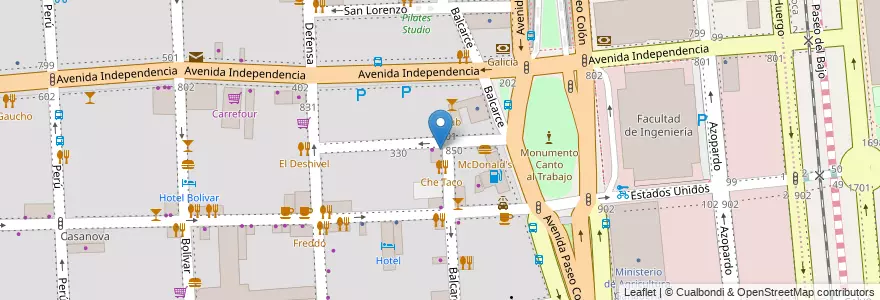 Mapa de ubicacion de Pride Café, San Telmo en 아르헨티나, Ciudad Autónoma De Buenos Aires, Comuna 1, 부에노스아이레스.