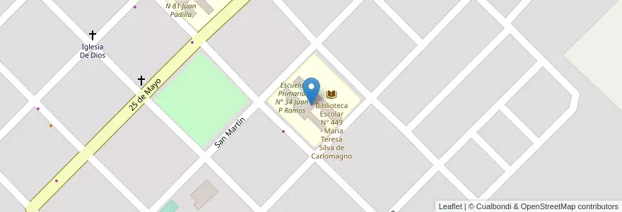 Mapa de ubicacion de Primaria Adultos Nº 42 en 아르헨티나, Chaco, Departamento General Dónovan, Municipio De Makallé, Makallé.