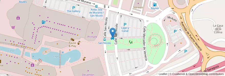 Mapa de ubicacion de Primark en Espanha, Aragão, Saragoça, Zaragoza, Saragoça.