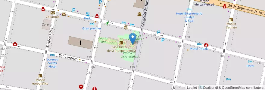 Mapa de ubicacion de Primer Patio en 아르헨티나, Tucumán, San Miguel De Tucumán, Departamento Capital, San Miguel De Tucumán.