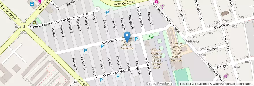 Mapa de ubicacion de Primera Infancia Barrio Rivadavia, Flores en Argentinien, Ciudad Autónoma De Buenos Aires, Comuna 7, Buenos Aires.