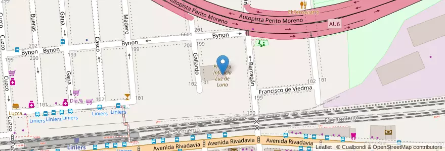 Mapa de ubicacion de Primera Infancia Luz de Luna, Liniers en Argentinien, Ciudad Autónoma De Buenos Aires, Buenos Aires.
