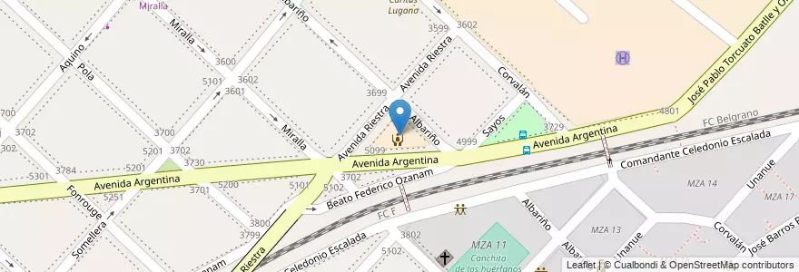 Mapa de ubicacion de Primera Infancia Riestra, Villa Lugano en Argentina, Ciudad Autónoma De Buenos Aires, Buenos Aires, Comuna 8.