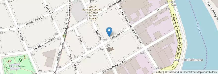 Mapa de ubicacion de Primera Infancia San José Obrero, Boca en アルゼンチン, Ciudad Autónoma De Buenos Aires, Partido De Avellaneda, ブエノスアイレス.
