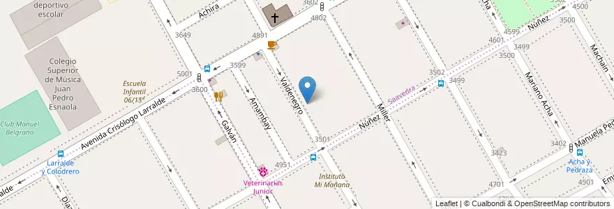 Mapa de ubicacion de Primera Infancia Valdenegro, Saavedra en Arjantin, Ciudad Autónoma De Buenos Aires, Comuna 12, Buenos Aires.