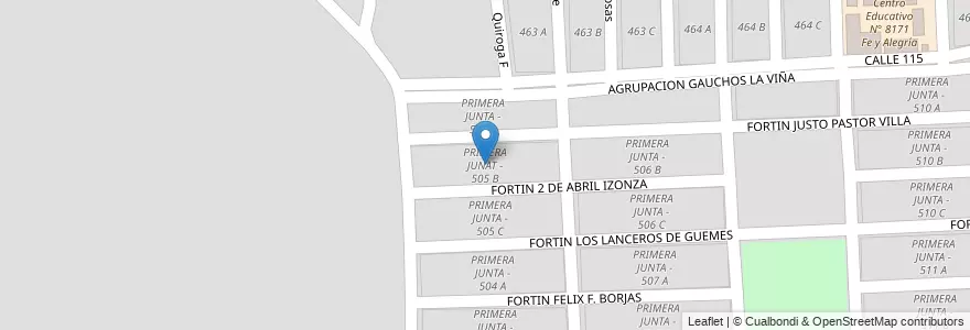 Mapa de ubicacion de PRIMERA JUNAT - 505 B en Argentine, Salta, Capital, Municipio De Salta.