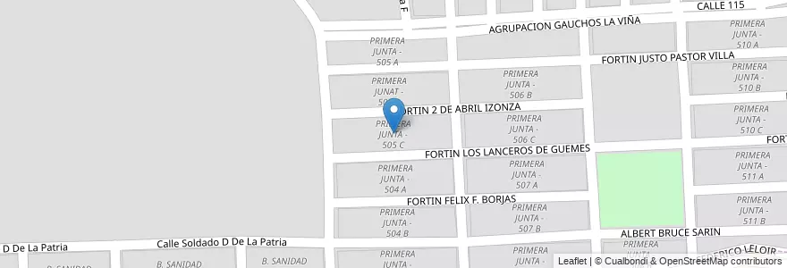 Mapa de ubicacion de PRIMERA JUNTA - 505 C en Аргентина, Сальта, Capital, Municipio De Salta.