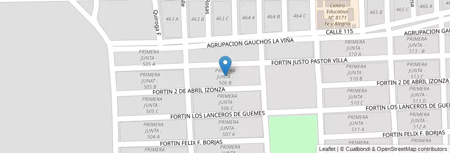 Mapa de ubicacion de PRIMERA JUNTA - 506 B en الأرجنتين, Salta, Capital, Municipio De Salta.