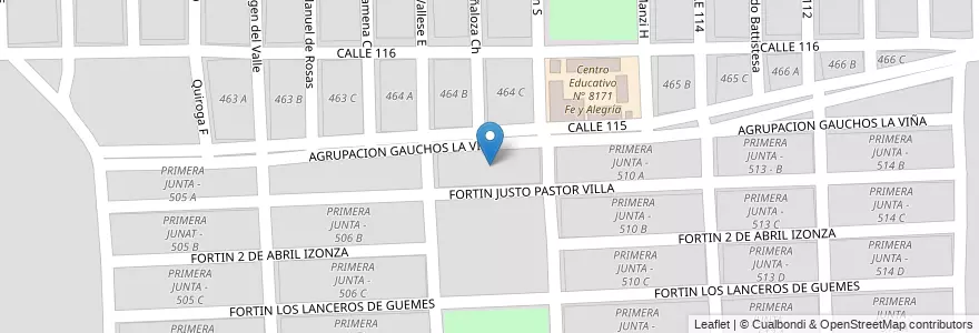Mapa de ubicacion de PRIMERA JUNTA - 509 A en Argentinien, Salta, Capital, Municipio De Salta.