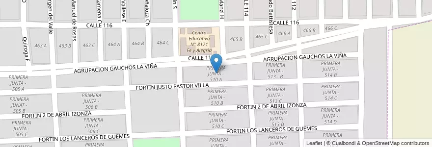 Mapa de ubicacion de PRIMERA JUNTA - 510 A en Argentinien, Salta, Capital, Municipio De Salta.