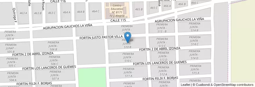 Mapa de ubicacion de PRIMERA JUNTA - 510 B en الأرجنتين, Salta, Capital, Municipio De Salta.