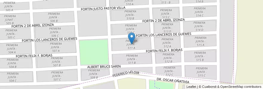Mapa de ubicacion de PRIMERA JUNTA - 511 A en 아르헨티나, Salta, Capital, Municipio De Salta.