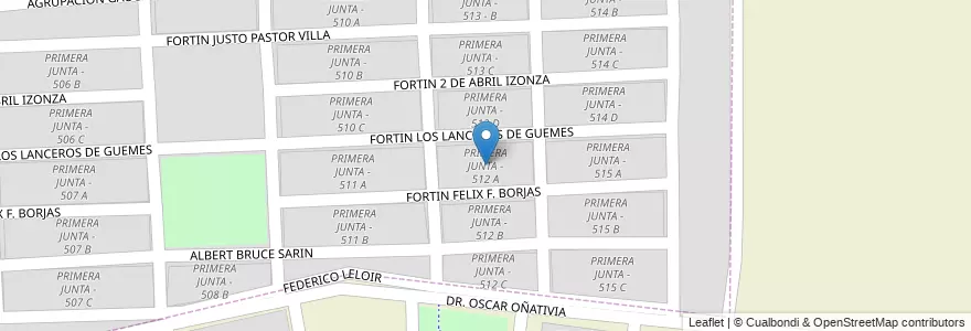 Mapa de ubicacion de PRIMERA JUNTA - 512 A en Argentinien, Salta, Capital, Municipio De Salta.