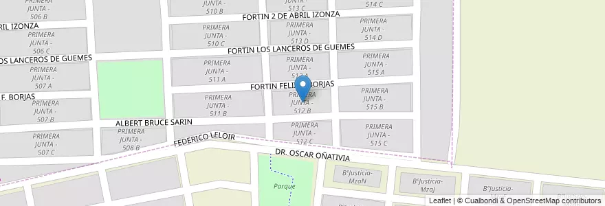 Mapa de ubicacion de PRIMERA JUNTA - 512 B en Argentinien, Salta, Capital, Municipio De Salta.