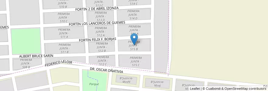 Mapa de ubicacion de PRIMERA JUNTA - 515 B en Argentina, Salta, Capital, Municipio De Salta.