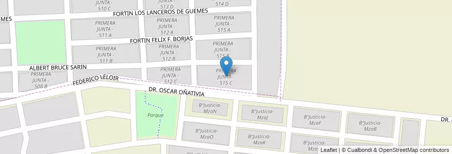 Mapa de ubicacion de PRIMERA JUNTA - 515 C en آرژانتین, Salta, Capital, Municipio De Salta.