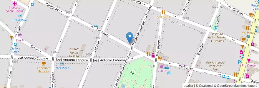 Mapa de ubicacion de Primeras Huellas, Recoleta en Argentinien, Ciudad Autónoma De Buenos Aires, Comuna 2, Buenos Aires.