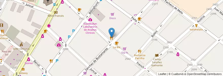 Mapa de ubicacion de Primi Piatti, Recoleta en 阿根廷, Ciudad Autónoma De Buenos Aires, Comuna 2, 布宜诺斯艾利斯.