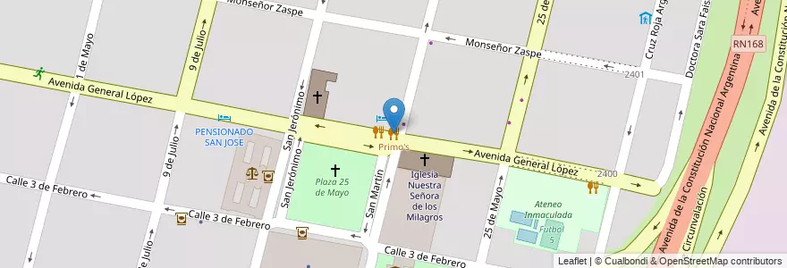 Mapa de ubicacion de Primo's en آرژانتین, سانتافه, Departamento La Capital, Santa Fe Capital, سانتافه.