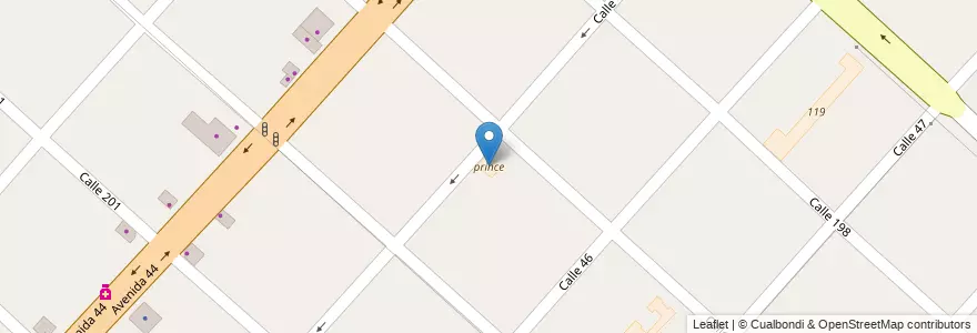 Mapa de ubicacion de prince, Lisandro Olmos en Argentinië, Buenos Aires, Partido De La Plata, Lisandro Olmos.