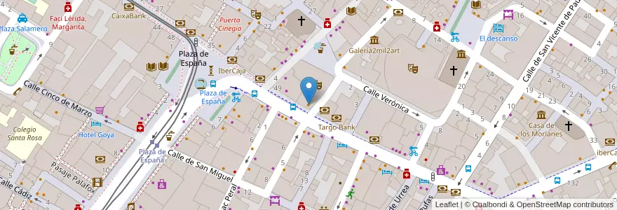 Mapa de ubicacion de principal restaurante en Spanien, Aragonien, Saragossa, Zaragoza, Saragossa.