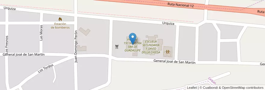 Mapa de ubicacion de PRIV. Nº 191 NUESTRA SRA DE GUADALUPE en 阿根廷, 恩特雷里奥斯省, Departamento Islas Del Ibicuy, Distrito Ceibas, Ceibas.