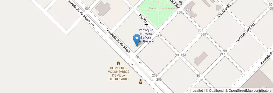 Mapa de ubicacion de PRIV. NUESTRA SEÑORA DEL ROSARIO 175 en 아르헨티나, 엔트레리오스주, Departamento Federación, Distrito Mandisoví, Villa Del Rosario.