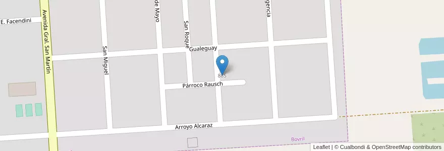 Mapa de ubicacion de Priv. Santa Dorotea 170 en アルゼンチン, エントレ・リオス州, Departamento La Paz, Distrito Alcaraz Primero, Bovril.