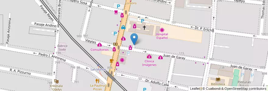 Mapa de ubicacion de Privado (Farmacia) en Arjantin, Şili, Mendoza, Godoy Cruz, Departamento Godoy Cruz, Distrito Ciudad De Godoy Cruz.
