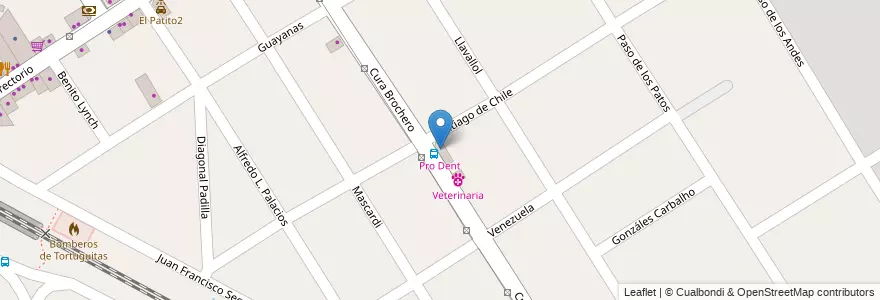Mapa de ubicacion de Pro Dent en Argentina, Buenos Aires, Partido De Malvinas Argentinas, Tortuguitas.
