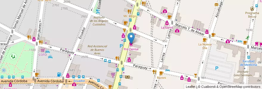 Mapa de ubicacion de Pro Dental, Recoleta en Аргентина, Буэнос-Айрес, Comuna 2, Буэнос-Айрес.