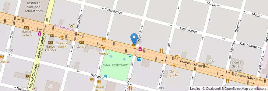 Mapa de ubicacion de Procope en الأرجنتين, سانتا في, إدارة العاصمة, سانتا في العاصمة, سانتا في.
