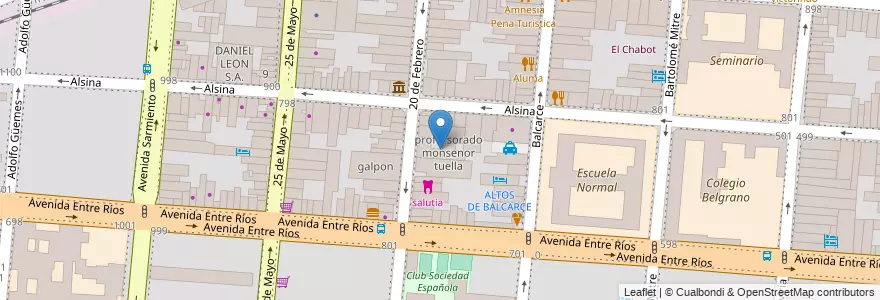 Mapa de ubicacion de profersorado monsenor tuella en الأرجنتين, Salta, Capital, Municipio De Salta, Salta.