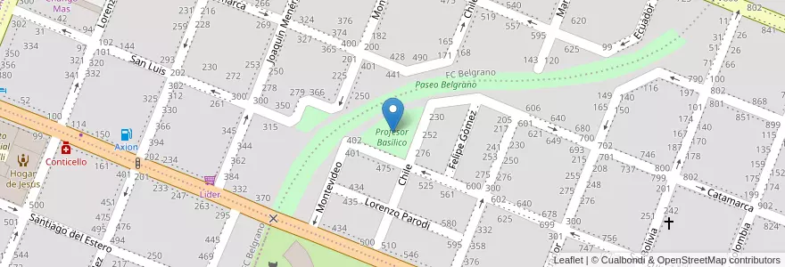 Mapa de ubicacion de Profesor Basílico en アルゼンチン, ブエノスアイレス州, Partido De Pergamino.