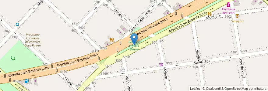 Mapa de ubicacion de Profesor Ernesto Nelson, Villa Luro en Аргентина, Буэнос-Айрес, Буэнос-Айрес, Comuna 10.