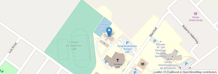 Mapa de ubicacion de Profesorado de Educación Física (PEF) en アルゼンチン, エントレ・リオス州, Departamento Diamante, Libertador San Martín, Distrito Palmar.
