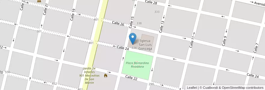 Mapa de ubicacion de Profesorado N°1 en アルゼンチン, ブエノスアイレス州, Partido De Mercedes, Mercedes.