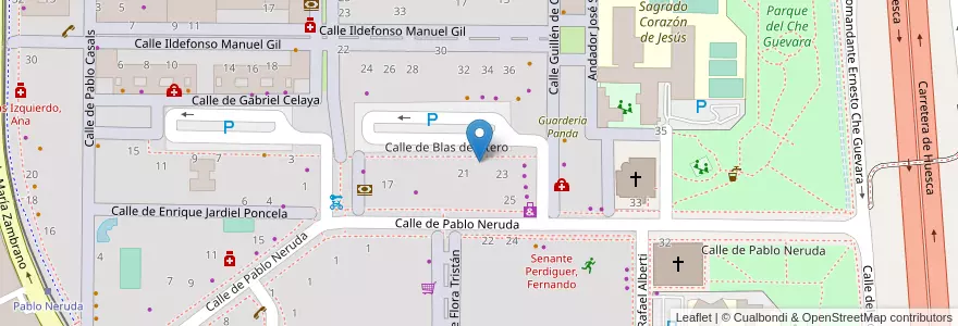 Mapa de ubicacion de Professional School Of English en Espagne, Aragon, Saragosse, Zaragoza, Saragosse.
