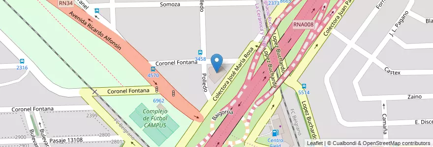 Mapa de ubicacion de PROGLOBAL en Аргентина, Санта-Фе, Departamento Rosario, Municipio De Rosario, Росарио.