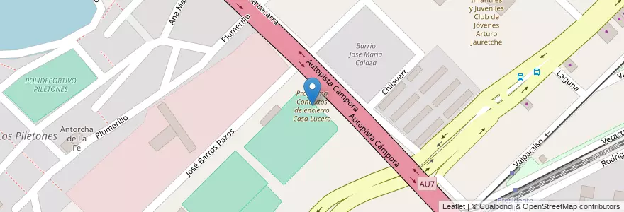 Mapa de ubicacion de Programa Contextos de encierro Casa Lucero, Villa Soldati en الأرجنتين, Ciudad Autónoma De Buenos Aires, Buenos Aires, Comuna 8.