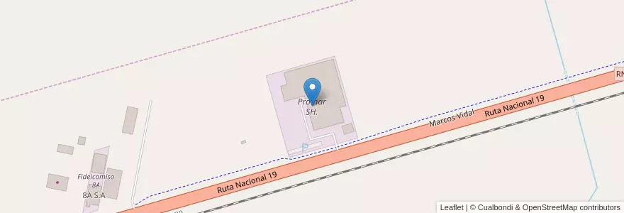 Mapa de ubicacion de Promar SH. en アルゼンチン, コルドバ州, Departamento San Justo, Municipio Arroyito, Pedanía San Francisco, Arroyito.
