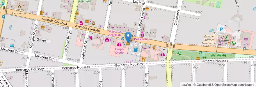 Mapa de ubicacion de Promo Fiesta en Argentina, Santa Fe, Departamento Rosario, Municipio De Funes, Funes.